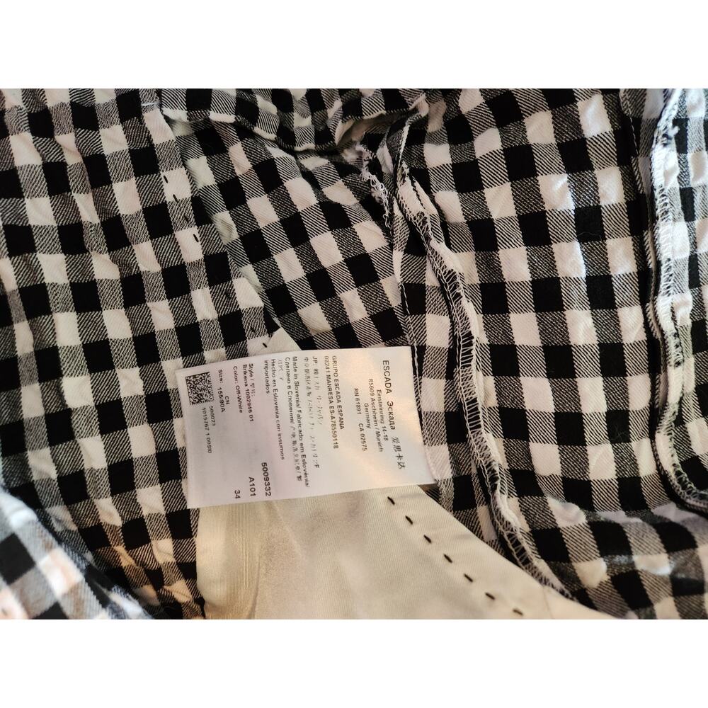 Escada Plaid Cotton Blazer Jacket 34 - Picture 5 of 6